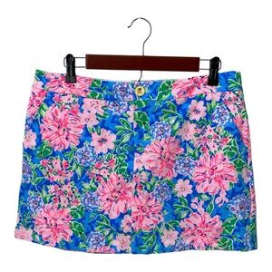 Lilly Pulitzer Colette Knit Skort Sz 8 Spring in Your Step Blue Pink Floral
